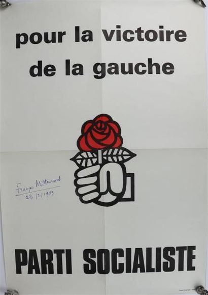 null Affiche politique "Le Parti Socialiste".

Dédicacée par François Mitterand le...