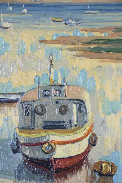 null REX BARRAT (1914-1974).

Marée basse à Dinard.

Huile sur toile, signée en bas...