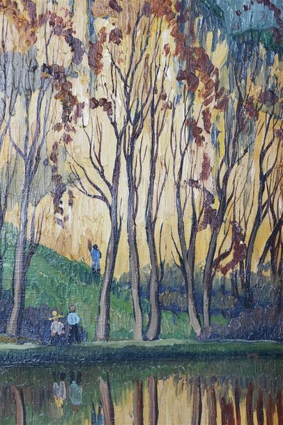 null REX BARRAT (1914-1974).

Rochers au bord de l'Yonne.

Huile sur toile, signée...