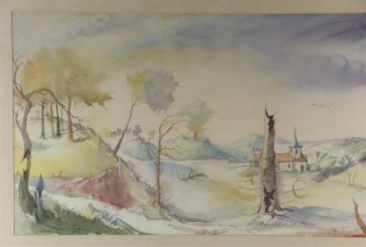 null Pierre DANCETTE (1928).

Paysage du Nivernais.

Aquarelle sur papier, signée...