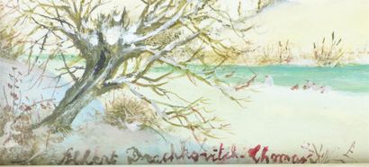 null Albert DRACHKOVITCH-THOMAS (1928).

Moulin sous la neige.

Tempera sur panneau,...