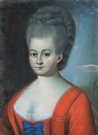 null Ecole Française du XVIIIe siècle.

Portrait de Mademoiselle de Vaulx en buste...