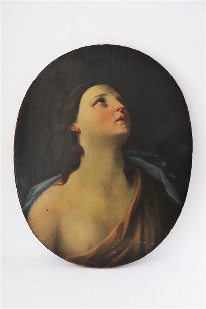 null Ecole italienne du XVIIIème siècle.

Portrait de femme, regardant vers le ciel.

Huile...