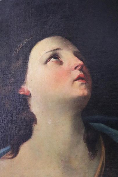 null Ecole italienne du XVIIIème siècle.

Portrait de femme, regardant vers le ciel.

Huile...