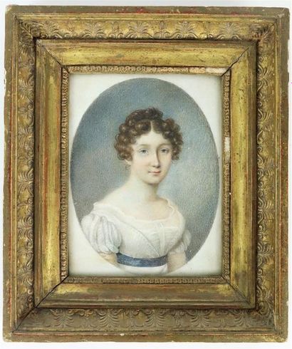 null Ecole française du début du XIXème siècle.

Portrait de jeune fille.

Aquarelle...