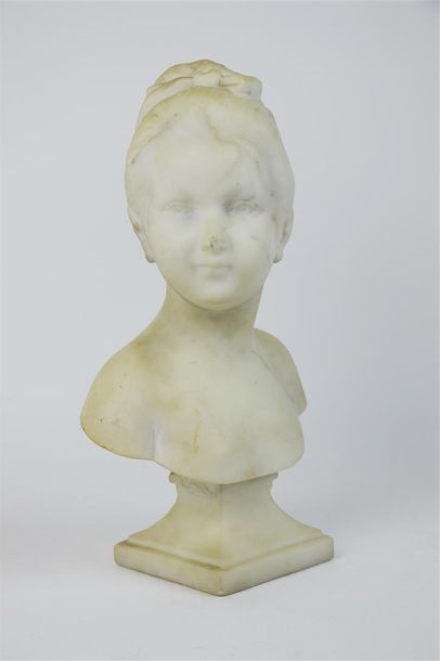 null Jean-Antoine HOUDON, d'après.

Portrait de Louise Brongniart.

Buste en marbre...