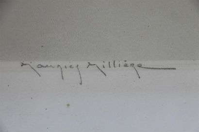 null Maurice MILLIERE (1871-1946).

Femme cueillant des agrumes.

Eau forte signée...