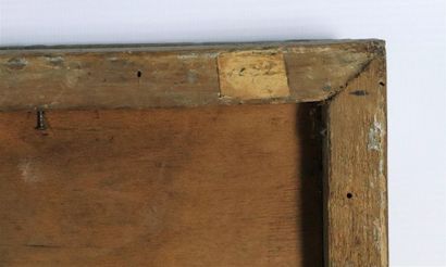 null Miroir, la baguette de style Bérain en bois et stuc anciennement doré.

XVIIIème...