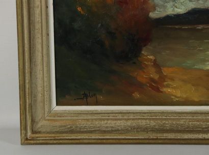 null Aimé BLIN (1872-1944).

Coucher de soleil sur la Loire.

Huile sur toile signée...