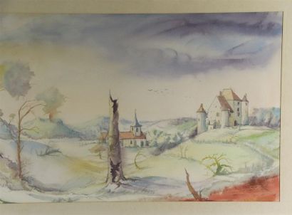 null Pierre DANCETTE (1928).

Paysage du Nivernais.

Aquarelle sur papier, signée...