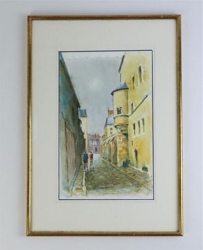 null Antoine PANEDA (1929).

Nevers, rue des Ouches.

Aquarelle signée en bas à droite...