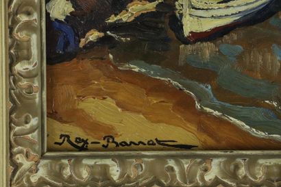 null Rex BARRAT (1914-1974).

Crique sur la corniche d'or.

Huile sur isorel signée...