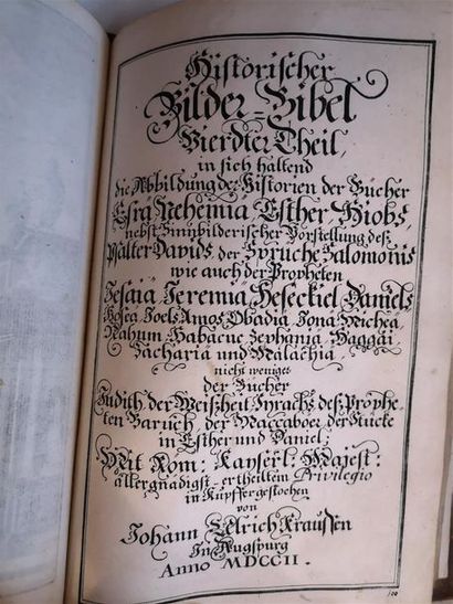 null KRAUSS, Johann Ulrich, Historischer Bilder Bibel [], Augsbourg, chez Jean Ulrich...