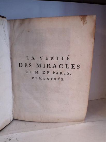 null CARRÉ DE MONTGERON, Louis-Basile de, La Vérité des miracles opérés par l'intercession...