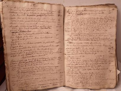 null Livre de comptes manuscrit du domaine de Mont, près de Moulins-Engilbert, famille...