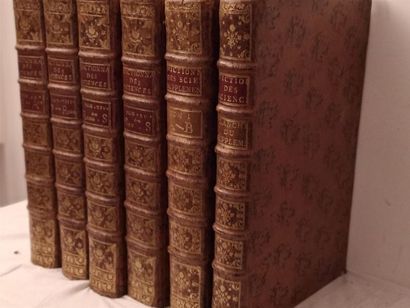 null Un lot de six volumes in-f° de L'Encyclopédie ou Dictionnaire raisonné des sciences,...