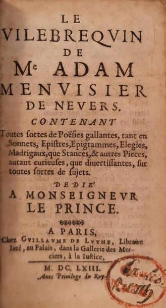 null [BILLAUT, Adam], Le Vilebrequin de Me Adam menuisier de Nevers, Paris, chez...