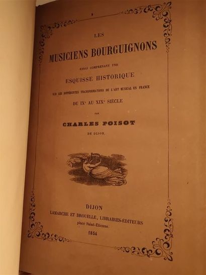 null POISOT Charles, Essai sur les musiciens bourguignons, Dijon, Lamarche et Drouelle,...