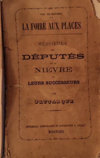 null Un lot de cinq brochures sur la Nièvre et Nevers :

 Plutarque, Messieurs les...