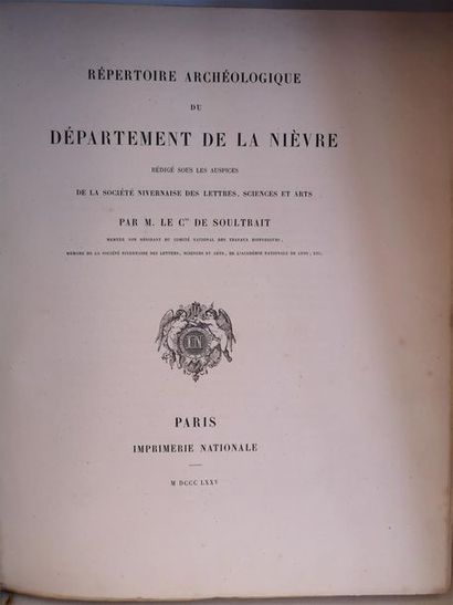 null SOULTRAIT, Georges de, Répertoire archéologique du département de la Nièvre,...