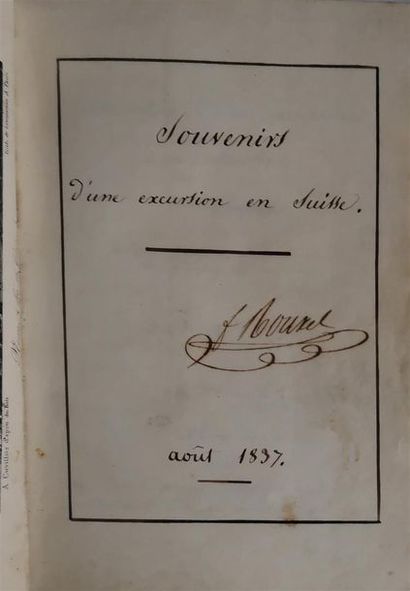 null ROUXEL, F. [?], Souvenirs d'une excursion en Suisse, Ville-d'Avray, août 1837.

Un...
