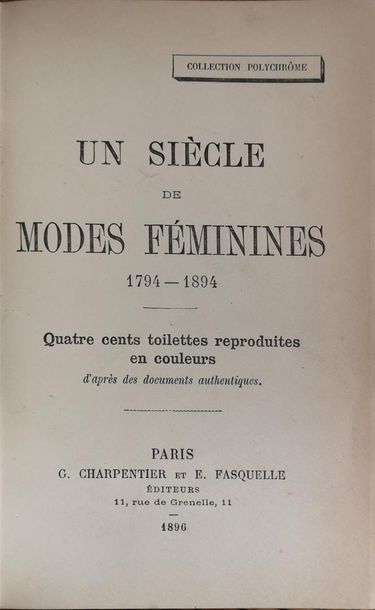 null Deux ouvrages sur la mode féminine :

 Prod'homme, Jacques-Gabriel, La Toilette...