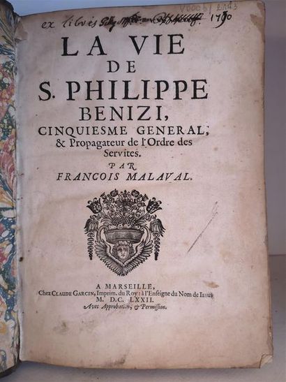 null MALAVAL, François, La Vie de S. Philippe Benizi, cinquiesme general & Propagateur...