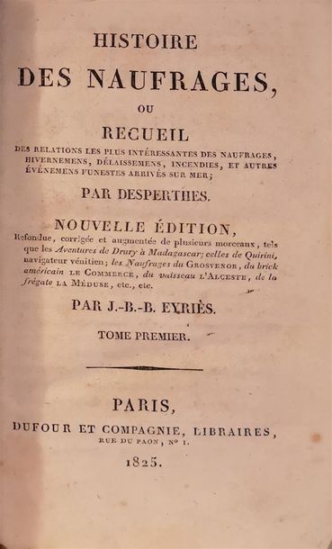 null DEPERTHES Jean-Louis-Hubert Simon, Histoire des naufrages ou recueil des relations...