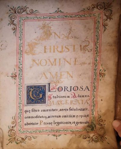 null MAROCCHUS, Lucas, « In dei nomine amen : Gloriosa studiorum alumna Macerata »,...