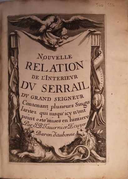 null TAVERNIER, Jean-Baptiste, Nouvelle relation de l'intérieur du Serrail du Grand...