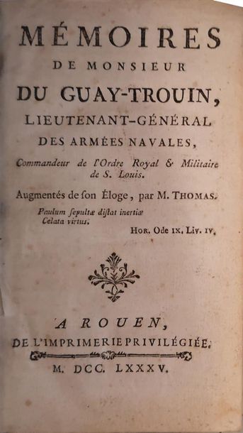 null [DUGUAY-TROUIN, René], Mémoires de Monsieur Du Guay-Trouin, lieutenant-général...