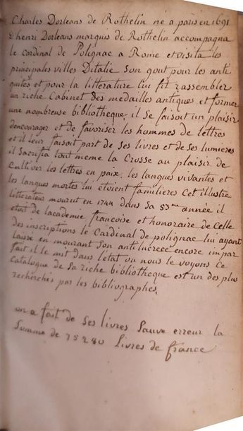 null MARTIN, Gabriel, Catalogue des livres de feu M. l'abbé d'Orléans de Rothelin,...