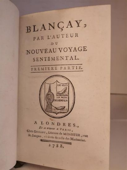 null [GORGY, Jean-Claude], Blançay, par l'auteur du Nouveau voyage sentimental, Londres...