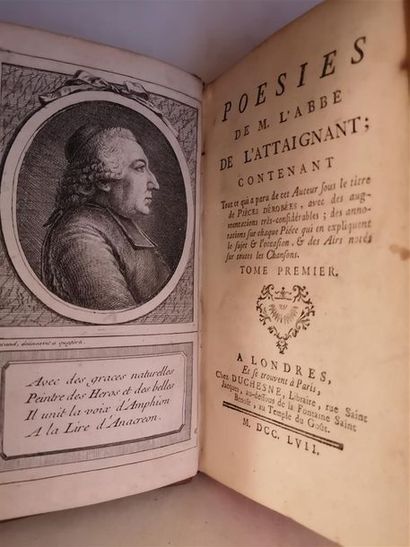 null L'ATTAIGNANT, Gabriel-Charles de (abbé), Poésies, Londres et Paris, chez Duchesne,...