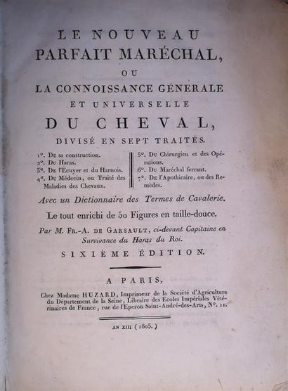 null GARSAULT, François-Alexandre-Pierre de, Le Nouveau Parfait Maréchal, ou la Connoissance...