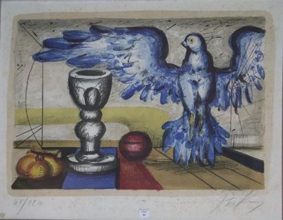 null Franz PRIKING (1929-1979).

La colombe au calice.

Lithographie signée au crayon.

H_50...