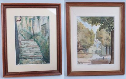 null Marcel SUCHOT (1910-1999)

Escalier à Nevers et Place à la fontaine.

Deux aquarelles,...