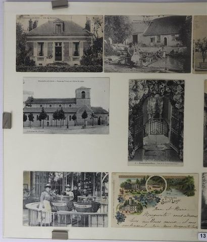 null Ensemble de 12 cartes postales anciennes figurant Pougues-les-Eaux, le lavoir,...