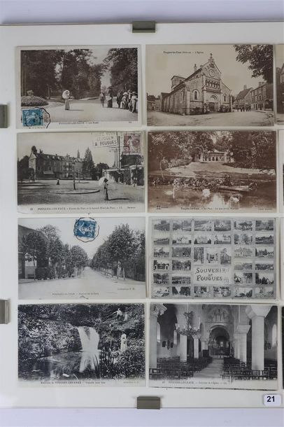 null Ensemble de 16 cartes postales anciennes figurant Pougues-les-Eaux, le cottage,...