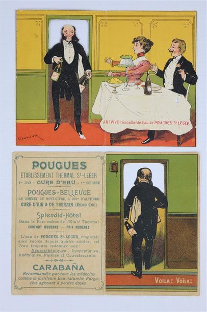 null Philippe CHAPELLIER, illustrateur, vers 1900.

Deux rares cartes promotionnelles...