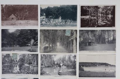 null Ensemble de 12 cartes postales anciennes figurant Pougues-les-Eaux, le lac,...
