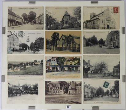 null Ensemble de 12 cartes postales anciennes figurant Pougues-les-Eaux, rues animées,...