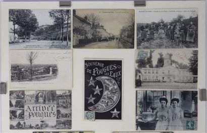 null Ensemble de 10 cartes postales anciennes figurant Pougues-les-Eaux, dont une...