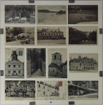 null Ensemble de 13 cartes postales anciennes figurant Pougues-les-Eaux, les daims,...