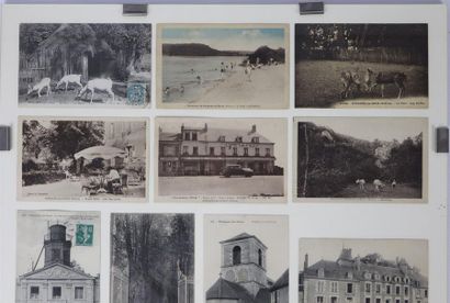 null Ensemble de 13 cartes postales anciennes figurant Pougues-les-Eaux, les daims,...