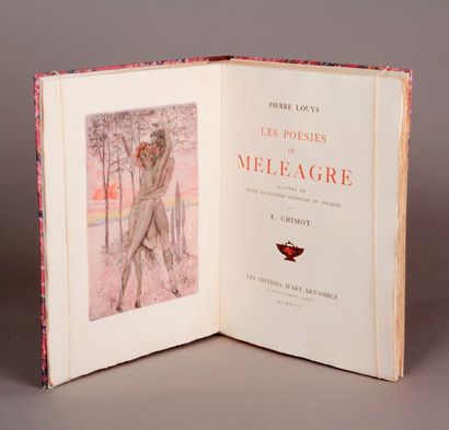 LOUYS (Pierre) Les Poésies de Méléagre. Paris, Les Éditions d'Art Devambez, 1926....