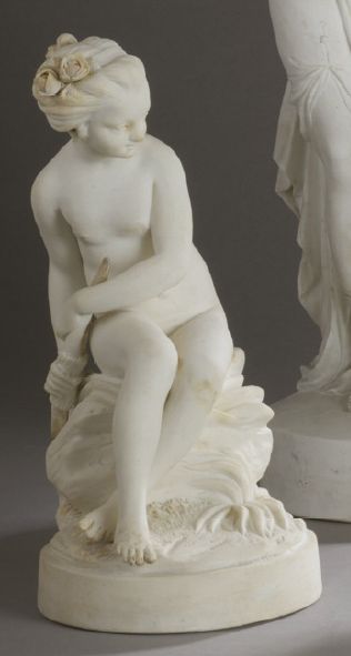 PARIS Statuette en biscuit représentant Psyché d'après le modèle de Sèvres.
Fin du...