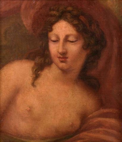 ECOLE FRANÇAISE, dans le goût de la fin du XVIIe siècle 
Etude de femme la poitrine...