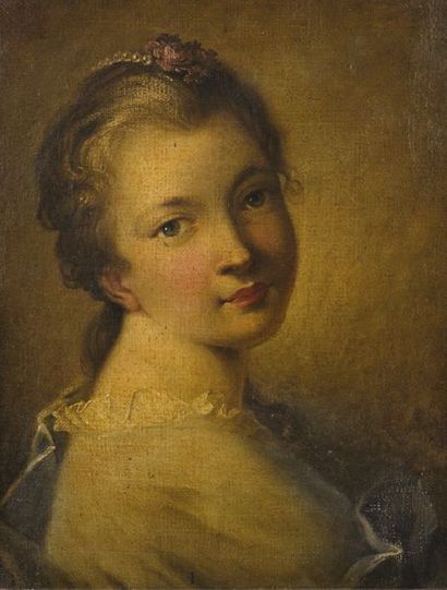 Johann Heinrich TISCHBEIN (1722-1789), école de 
Portrait de jeune femme aux yeux...