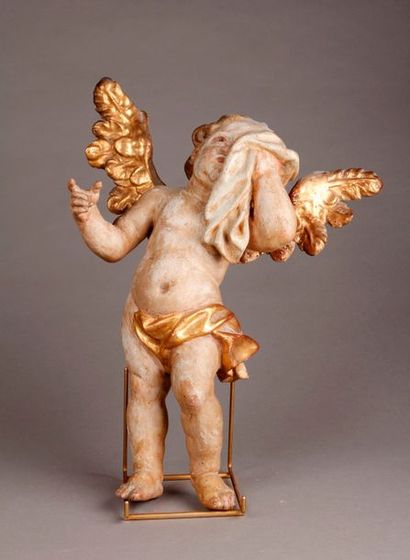 ÉCOLE FRANÇAISE du XVIIIe ou du début du XIXe siècle Putto ailé
Sculpture en bois...